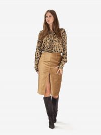 FORTE FORTE Camicia raso stampa maculata Miele