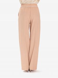 FORTE FORTE Pantalone palazzo misto lana con profilo raso Rosa