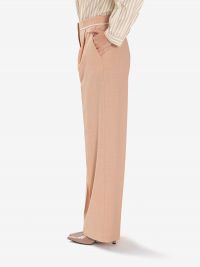 FORTE FORTE Pantalone palazzo misto lana con profilo raso Rosa