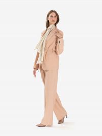 FORTE FORTE Pantalone palazzo misto lana con profilo raso Rosa