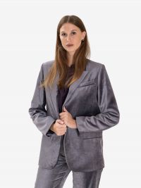 FORTE FORTE Blazer velluto stone monopetto 
