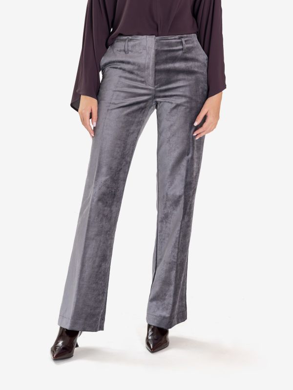 FORTE FORTE Pantalone velluto palazzo stone 