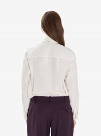 FORTE FORTE Camicia con fiocco taffetà Panna