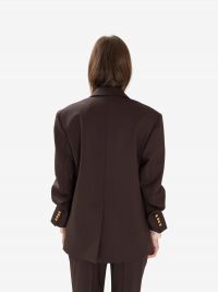 P.A.R.O.S.H. Blazer frescolana oversize con bottoni oro Testa di moro