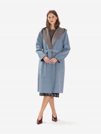 P.A.R.O.S.H. Cappotto vestaglia bicolore azzurro polvere/grigio 