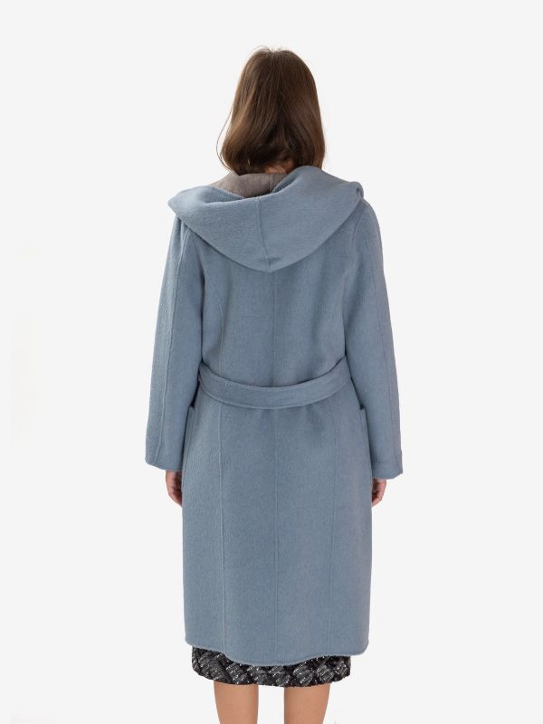 P.A.R.O.S.H. Cappotto vestaglia bicolore azzurro polvere/grigio 