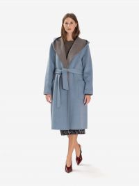 P.A.R.O.S.H. Cappotto vestaglia bicolore azzurro polvere/grigio 
