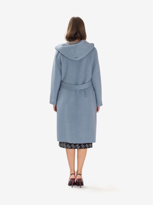 P.A.R.O.S.H. Cappotto vestaglia bicolore azzurro polvere/grigio 