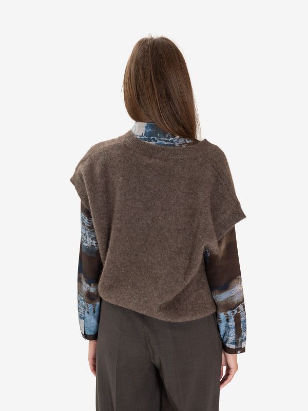 P.A.R.O.S.H. Gilet smanicato lana Castagna