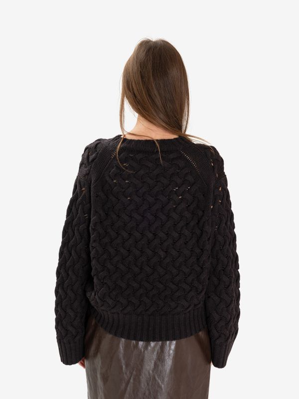 P.A.R.O.S.H. Maglione lana trecce Testa di moro