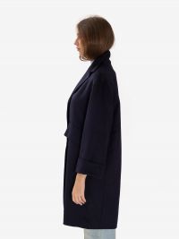 MOUCHE Cappotto corto lana monopetto maniche campana Blu