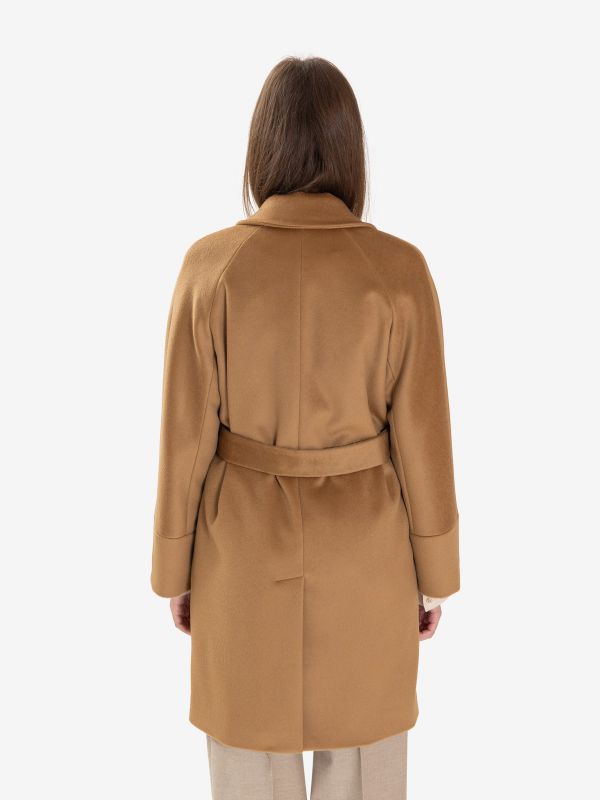 MOUCHE Cappotto doppiopetto con cintura Cammello