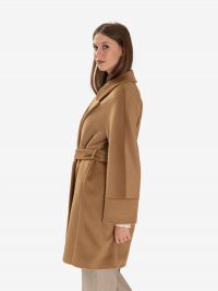 MOUCHE Cappotto doppiopetto con cintura Cammello