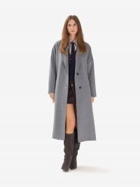 MOUCHE Cappotto lungo lana con cintura Grigio