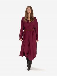 MOMONI' Abito chemisier lungo seta m/l Bordeaux