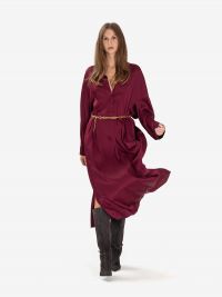 MOMONI' Abito chemisier lungo seta m/l Bordeaux