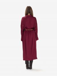 MOMONI' Abito chemisier lungo seta m/l Bordeaux