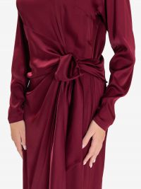 MOMONI' Abito midi m/l viscosa con fusciacca Prugna