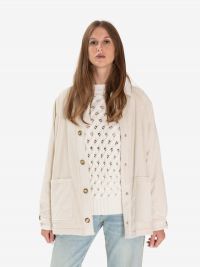 MOMONI' Giacca over velluto a costine imbottita Panna