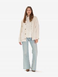 MOMONI' Giacca over velluto a costine imbottita Panna