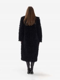 MOMONI' Cappotto pelliccia lungo Nero