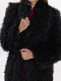 MOMONI' Cappotto pelliccia lungo Nero