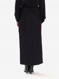 MOMONI' Gonna tubino frescolana lunga con spacco Nero