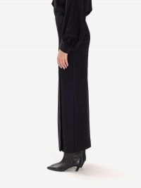 MOMONI' Gonna tubino frescolana lunga con spacco Nero