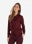 ERIKA CAVALLINI Cardigan con rouches Bordeaux