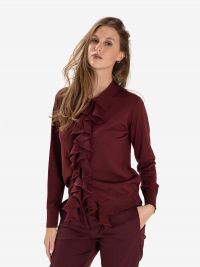 ERIKA CAVALLINI Cardigan con rouches Bordeaux