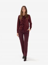 ERIKA CAVALLINI Cardigan con rouches Bordeaux