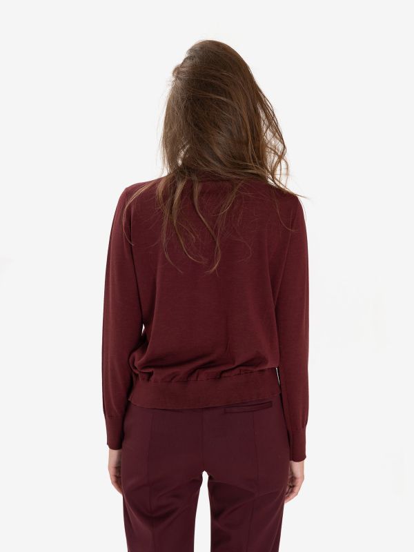 ERIKA CAVALLINI Cardigan con rouches Bordeaux
