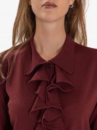 ERIKA CAVALLINI Cardigan con rouches Bordeaux