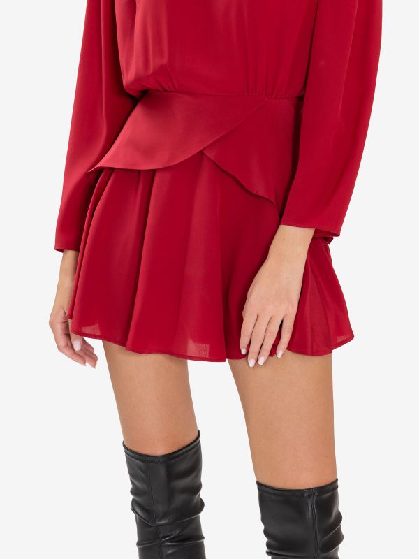 ERIKA CAVALLINI Abito corto seta con spalline Rubino