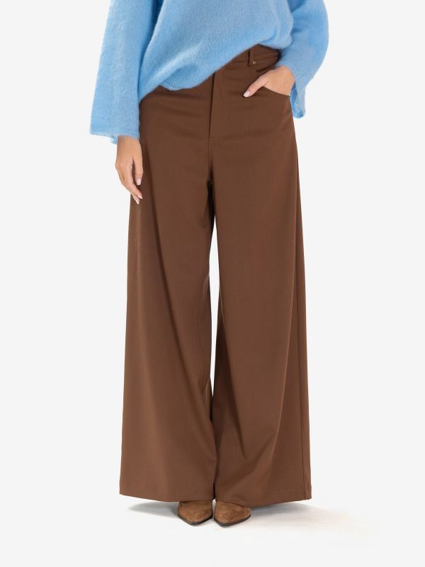 ERIKA CAVALLINI Pantalone palazzo frescolana Marrone