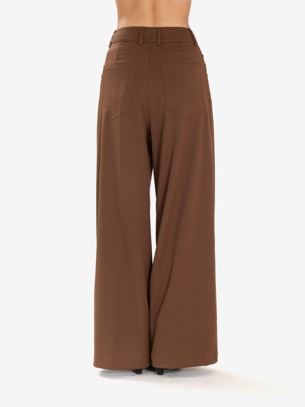 ERIKA CAVALLINI Pantalone palazzo frescolana Marrone