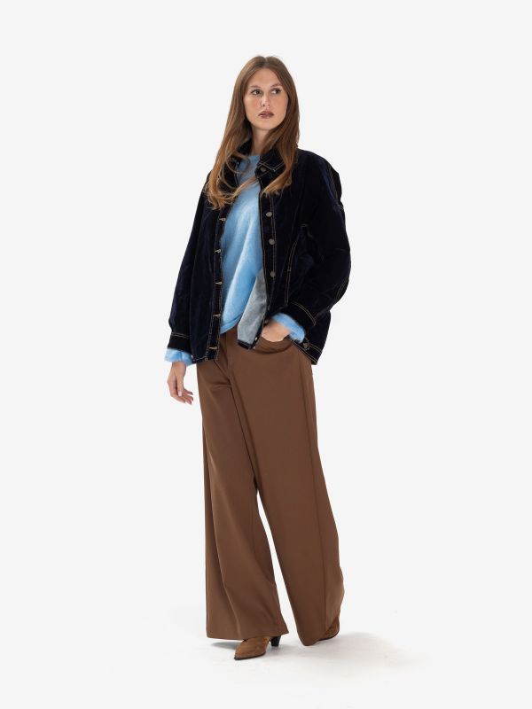 ERIKA CAVALLINI Pantalone palazzo frescolana Marrone