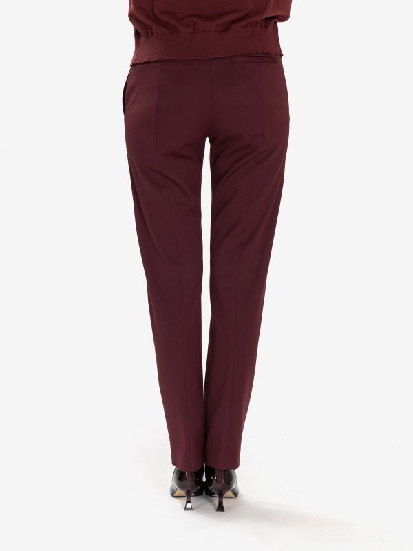 ERIKA CAVALLINI Pantalone sigaretta frescolana Bordeaux