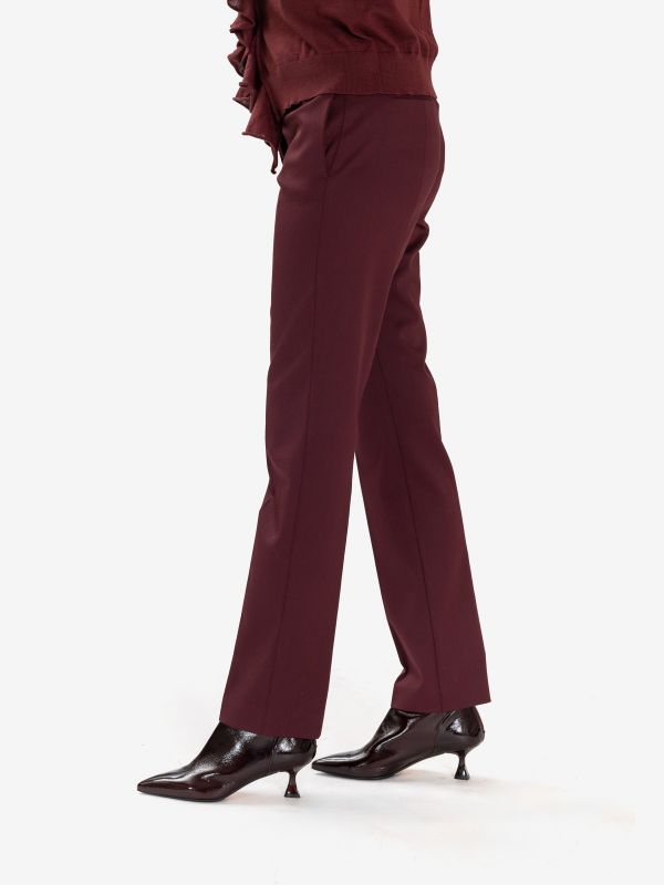 ERIKA CAVALLINI Pantalone sigaretta frescolana Bordeaux