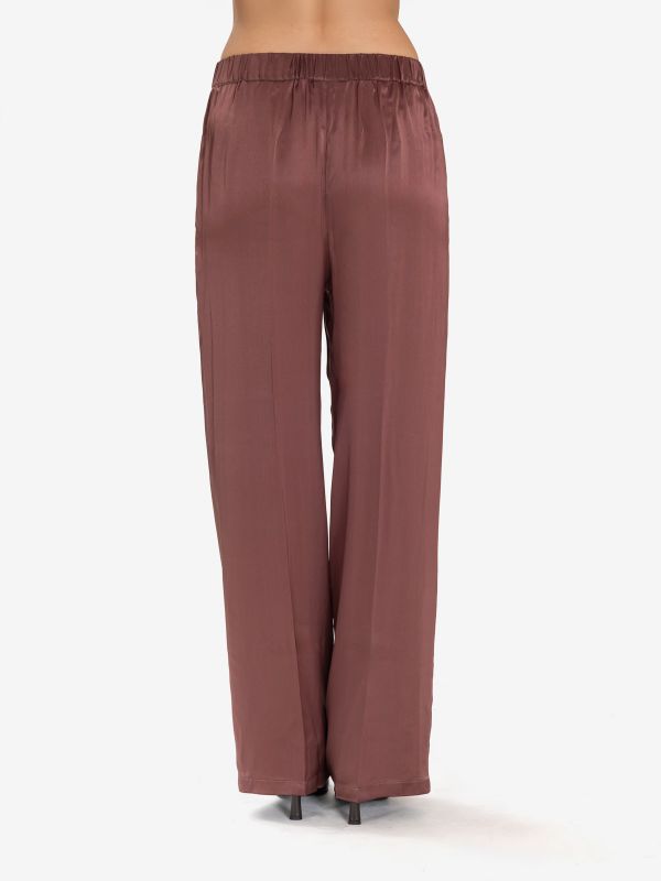 ERIKA CAVALLINI Pantalone seta palazzo Bordeaux