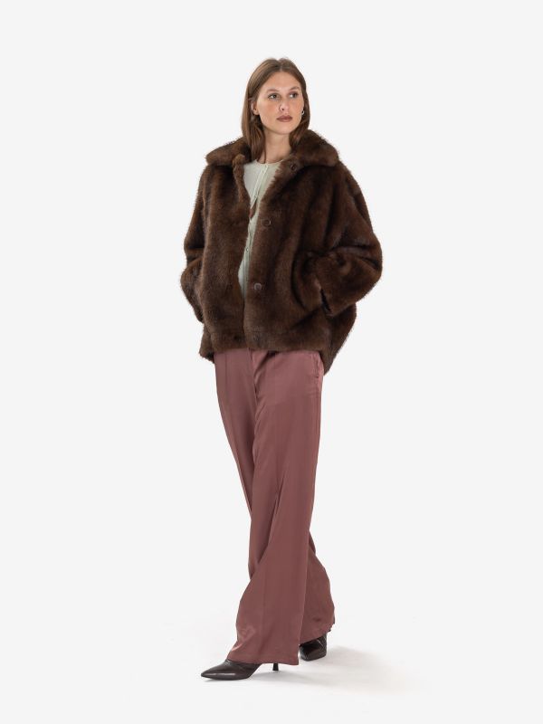 ERIKA CAVALLINI Pantalone seta palazzo Bordeaux