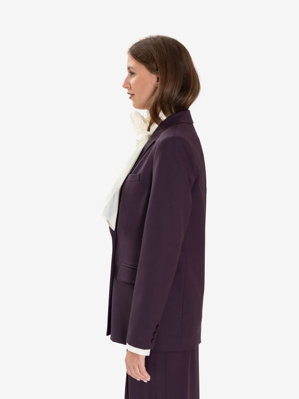 FEDERICA TOSI Blazer oversize doppiopetto frescolana Prugna