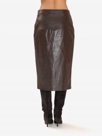 FEDERICA TOSI Gonna longuette ecopelle Marrone