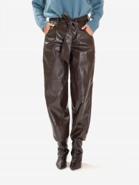 FEDERICA TOSI Pantalone baloon ecopelle Marrone