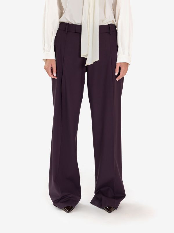 FEDERICA TOSI Pantalone frescolana straight Prugna