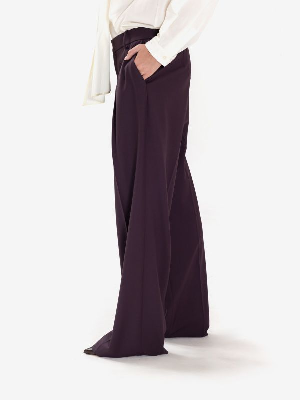 FEDERICA TOSI Pantalone frescolana straight Prugna