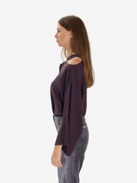 FEDERICA TOSI Blusa m/l seta scollo intrecciato Prugna