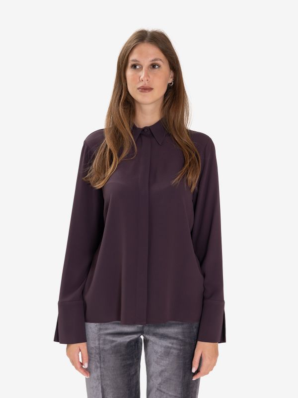 FEDERICA TOSI Camicia m/l seta Prugna