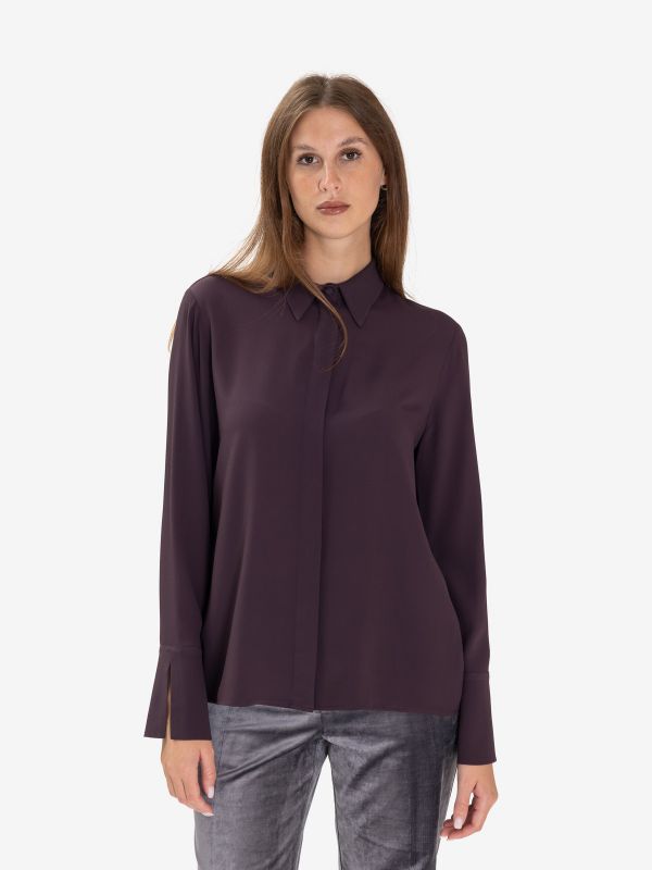 FEDERICA TOSI Camicia m/l seta Prugna
