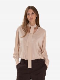 MAX MARA STUDIO Blusa m/l seta con sciarpetta Cipria